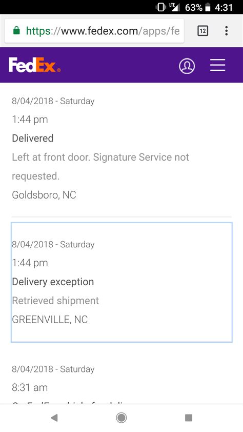 You will get current location and detailed information about your shipment. The tracking says it was delivered. I was at work and didn ...