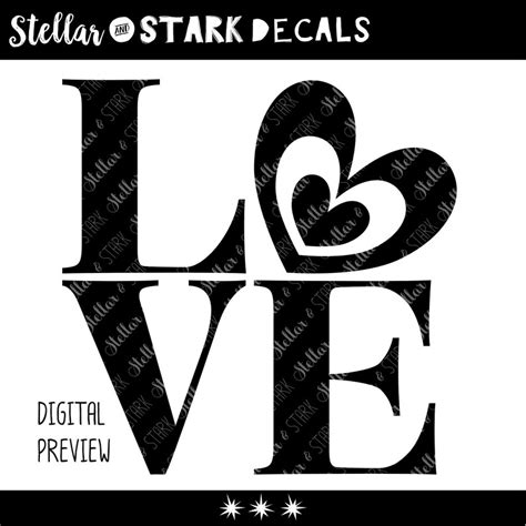 Love Vinyl Decal Love Sticker Stacked Love Vinyl Decal Etsy