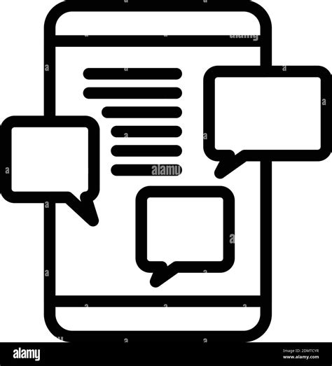 Discussion Smartphone Icon Outline Discussion Smartphone Vector Icon