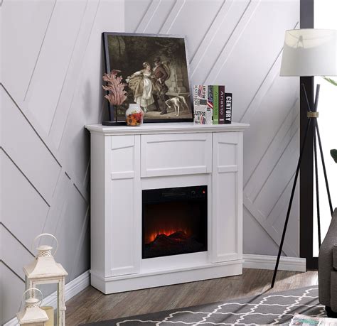 Bold Flame 40 Inch Wallcorner Electric Fireplace In White