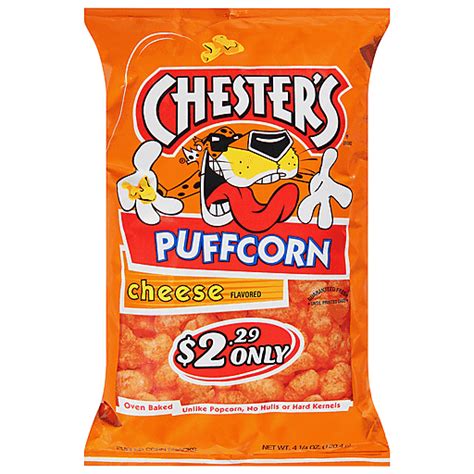 Chesters Cheese Flavored Puffed Corn Snacks 425 Oz Cheese And Puffed