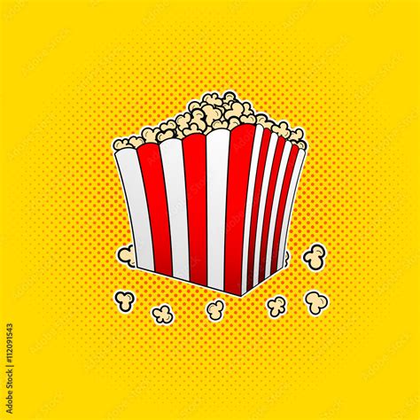 Vector Popcorn Box In Pop Art Style Stock Vector Adobe Stock