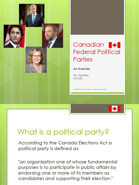 Chv20 Canadian Political Parties Politics Of Canada Elections
