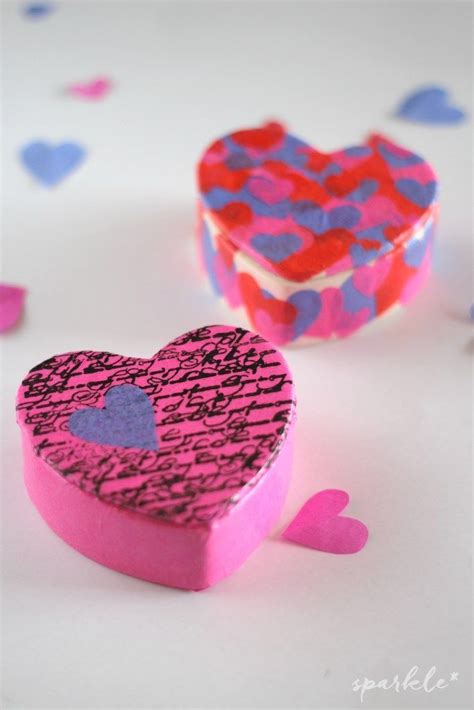 Decoupaged Ceramic Heart Trinket Boxes This Craft Is Fun And Makes A