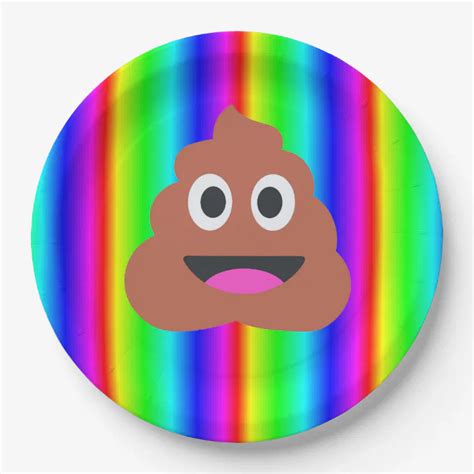 Rainbow Poop Emoji Paper Plate Zazzle