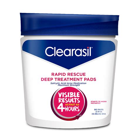 Acne Treatment Cleansing Pads Clearasil Rapid Rescue Deep Treatment