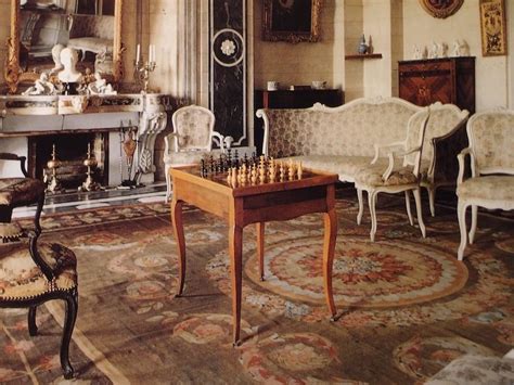 French Chateau Interior With Games Table Chateaux Interiors House