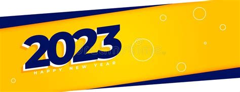 Modern Yellow New Year 2023 Banner Design Vector Illustration Stock