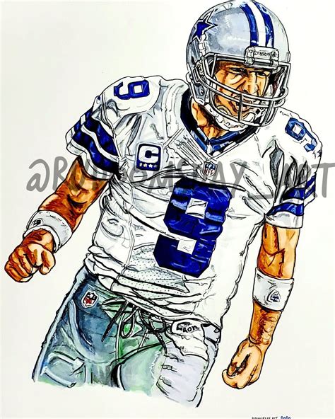 Tony Romo QB for the Dallas Cowboys artwork by Glen Kertes | Cowboy