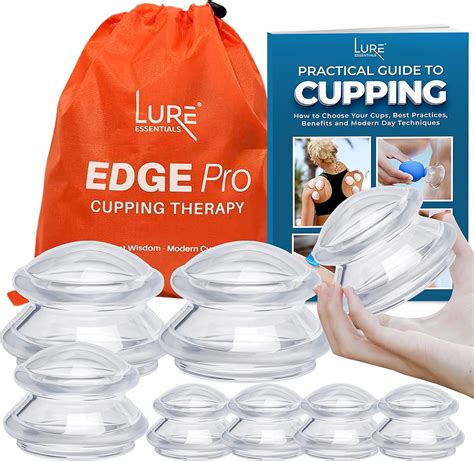 Lure Essentials Edge Cupping Therapy Set 8 Cups Silicone Cupping Set For