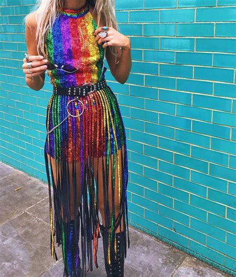 Pin By Michel Le On Rave Rave Outfits Rainbow Outfit Festival Fashion