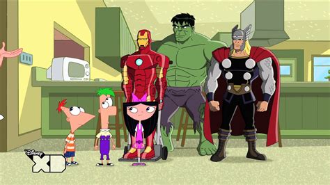Download Phineas And Ferb And Marvel Wallpaper