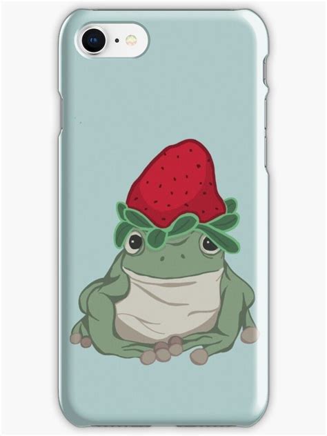 Frog Wearing A Strawberry Iphone Case And Cover By Juniperusbee