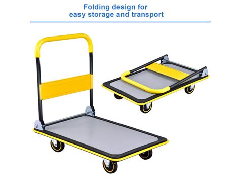 Costway 660lbs Folding Platform Cart Dolly Push Hand Truck Moving