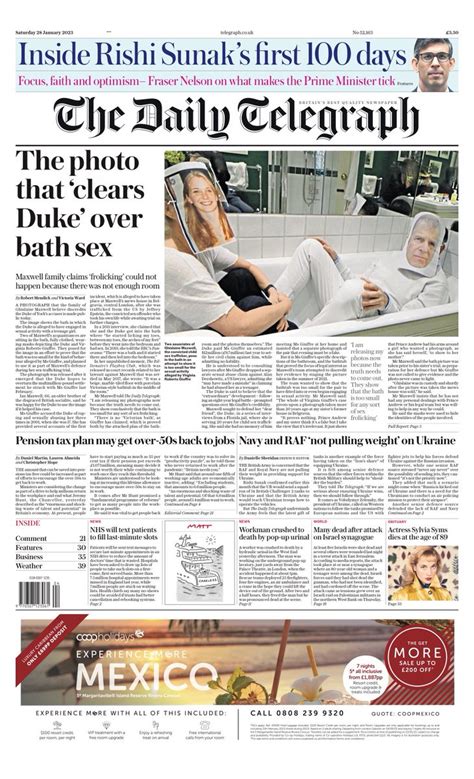 Daily Telegraph Front Page 14th Of November 2022 Tomorrows Papers Today