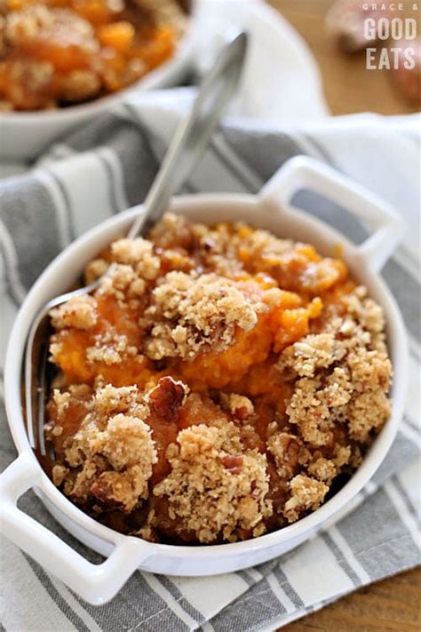 Sweet Potato Casserole With Pecan Topping Grace And Good