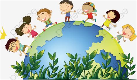 Environmental Protection Cartoon Children Vector Material