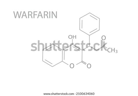 Warfarin Molecular Skeletal Chemical Formula Stock Vector Royalty Free