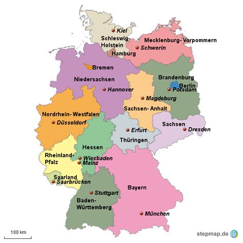 Deutschlandkarte Mit Hauptst Dten Radrundreisen Deutschland