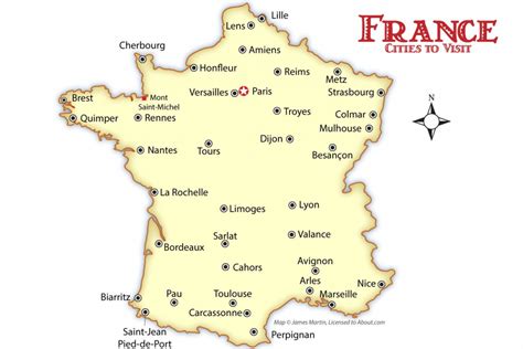 France Cities Map And Travel Guide Pertaining To Printable Map Of