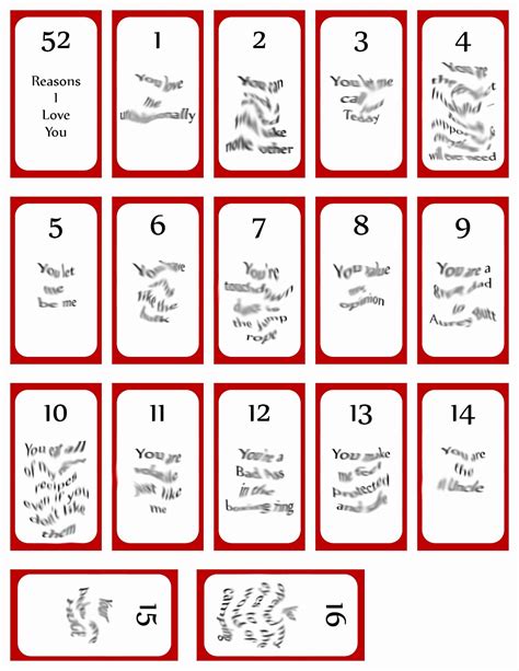the stunning 52 reasons why i love you cards printable templates free for 52 reasons why i love