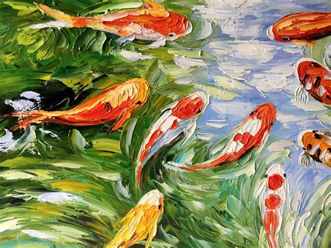 Pintura pintura al óleo pintura original pintura de peces Etsy