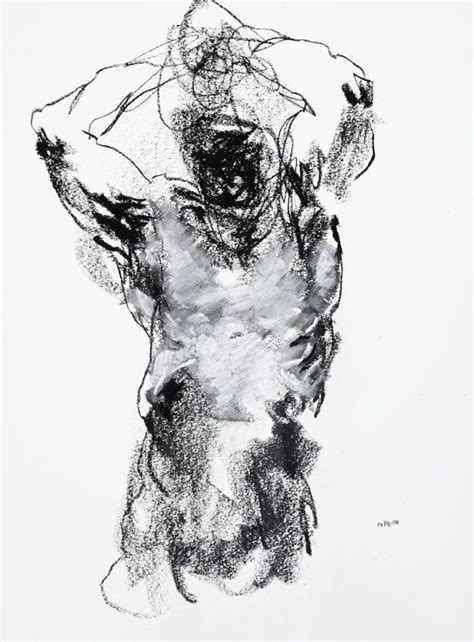 Black And White Figure Drawing On Archival Paper Executed In