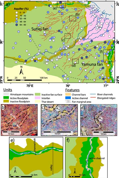 A Geomorphological Map Showing The Major Alluvial Landforms In The