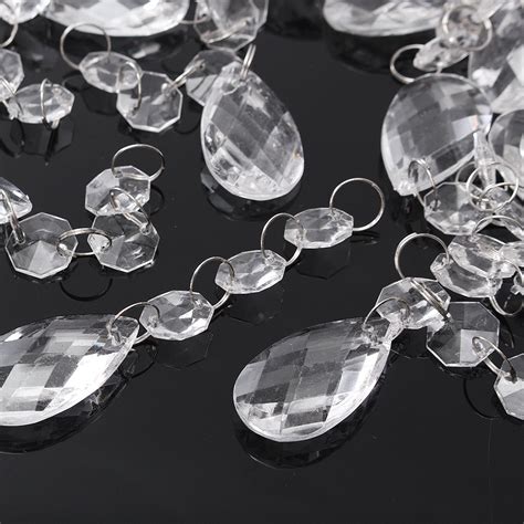 Pcs Teardrop Acrylic Crystal Beads Garland Chandelier Etsy