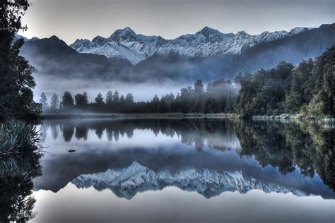 Lake Matheson In Predawn Winter Light Photograph By Colin Monteath