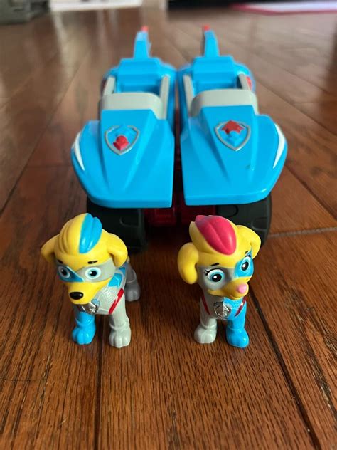 Paw Patrol Mighty Pups Super Mighty Twins Power Split Vehicle Complete