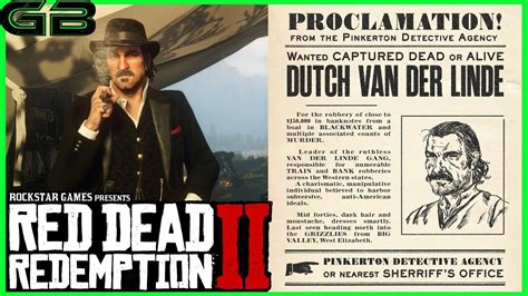 Red Dead Redemption 2 Dutch Van Der Linde Wanted Poster