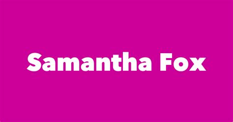 Samantha Fox Spouse Children Birthday And More