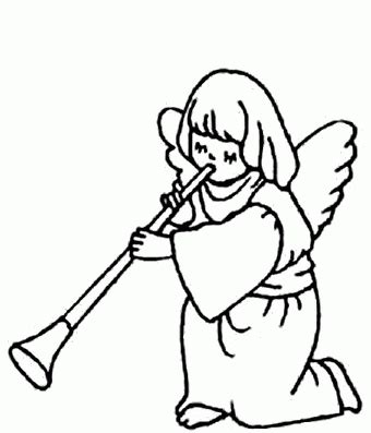 Devi solo scegliere l'immagine che ti piace, scaricare e stampare. Bimba angelo che suona la tromba - disegni da colorare e ...