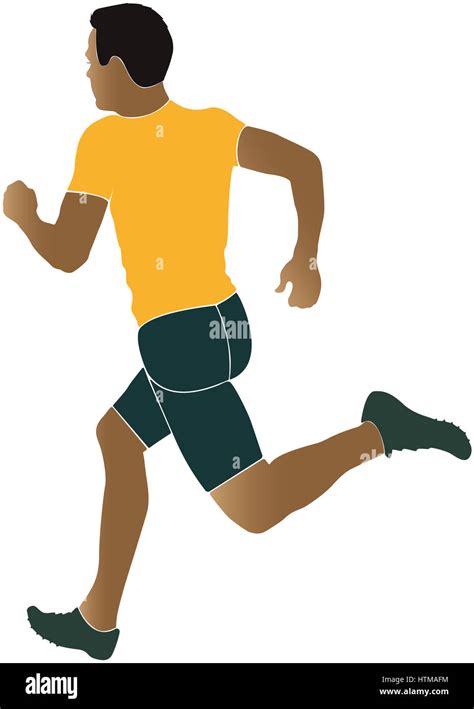 Man Runner Running Sprinter South African Coloured Silhouette Stock