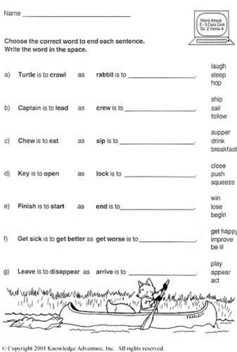 Preschool worksheets and online activities. Free Printable Worksheets On Analogies | Language Arts ...