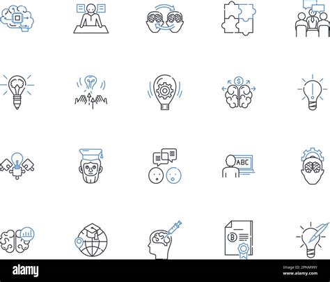 Cognitive Style Outline Icons Collection Perception Learning