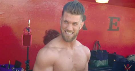 Mlb Player Bryce Harper Goes Shirtless For Espn Body Issue Bryce Harper Nina Agdal Shirtless