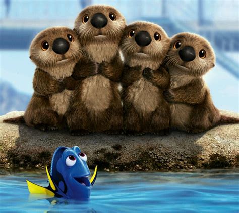 The Otters From Finding Dory Buscando A Dory Pelicula Buscando A