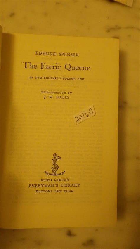 Faerie Queene The In 2 Vols With Glossary Everymans Library 443