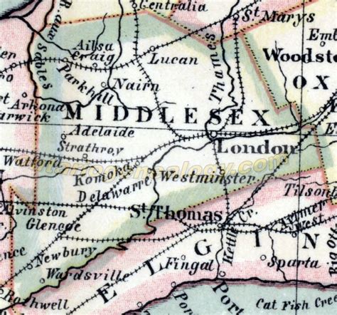 Middlesex County Historical Pioneer Ancestor Settlement Maps