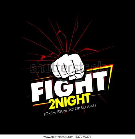 Modern Professional Fighting Poster Template Logo Design With Fist
