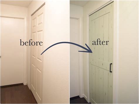 Add your first vertical layer of 1/4″ thick plywood. DIY Bifold Barn Door - Transform a Closet door for $15 ...