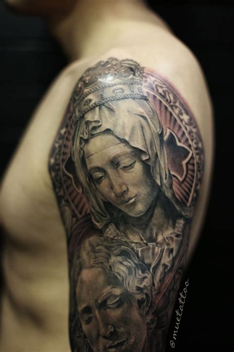 Pieta Jesus Stmother Mary Tattoo Tattoo Work I Tattoo Virgin Mary