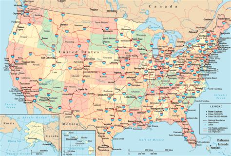 Road Map Usa States