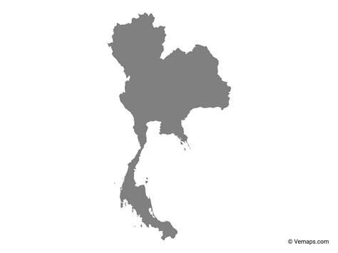 Mappa Vuota Della Thailandia Cartina Geografica E Mappa Vettoriale Della Thailandia