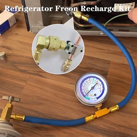 R134a Refrigerator Freon Recharge Hose Kitpiercing Valve Refrigerant