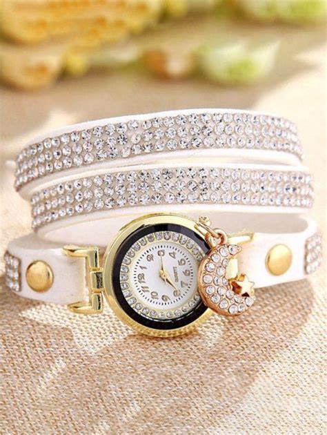 Limited Offer 2018 Rhinestone Star Moon Wristband Bracelet Watch In