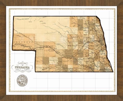 Old Map Of Nebraska A Great Framed Map Thats Ready To Hang