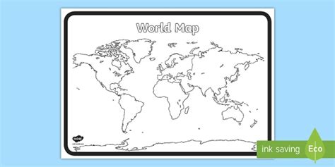 Blank Map Of The World Without Labels Resources Twinkl